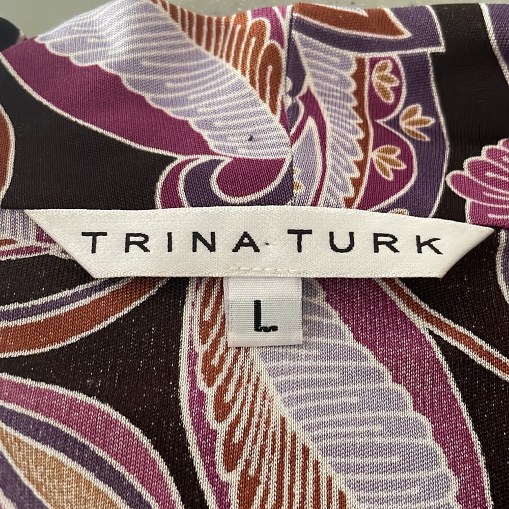 Trina Turk 100% silk draped sleeveless blouse - Picture 5 of 6